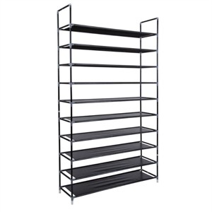 SEVOBAL 10-Tier Freestanding Solid and Durable with Non-Woven Fabric Storage Shelves Portable Handles for Closet Entryway, Gray, 37.8"*4.92"*3.54" - 1 of 4