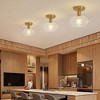 POWLIG 7.99-inch Gold Modern Semi-Flush Ceiling Light with Clear Glass Shade for Living Room - Creates a Warm Glow and Elevates Your Decor - 3 of 4