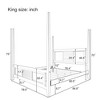White Traditional Queen Size Solid Wood Four Poster Bed with Horizontal Grille Design - 3 of 3