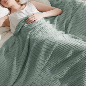 Bedsure | Waffle Weave 100% Cotton Solid Blanket For All Season, Breathable and Soft, Waffle Weave Blanket for Summer Spring, Bed Blanket, Best Gift - 1 of 4