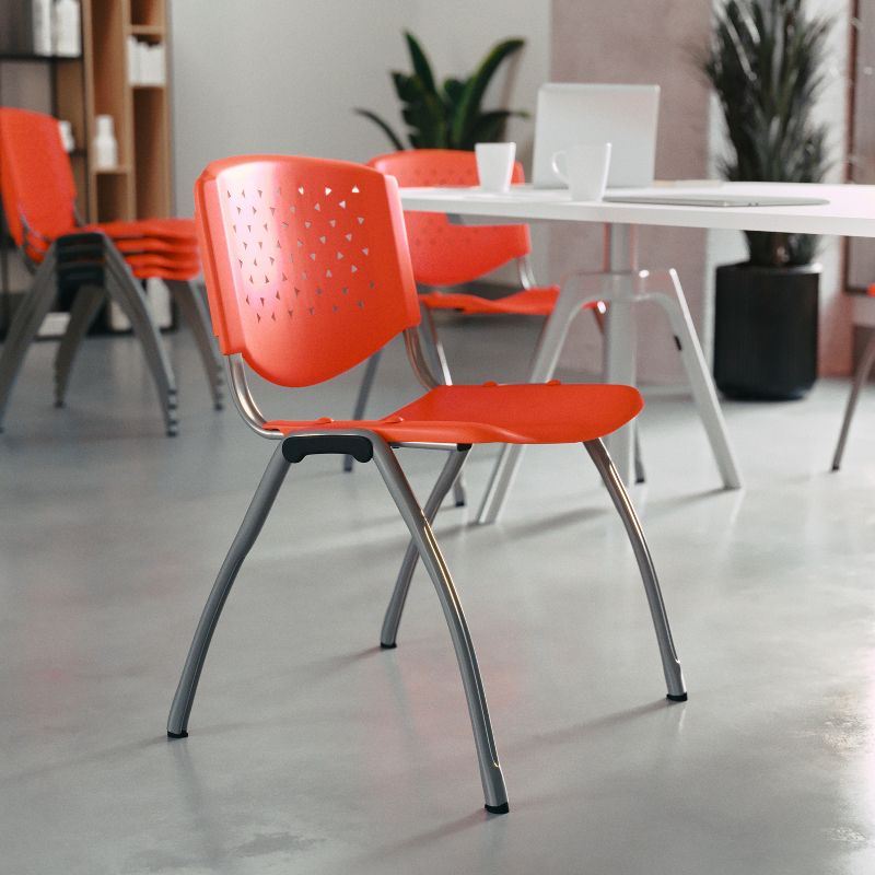 Flash Furniture HERCULES Series 880 lb. Capacity Plastic Stack Chair with Powder Coated Frame, 3 of 15
