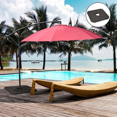 Brown Heavy-Duty Plastic Cantilever Patio Umbrella Base Weights