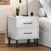 vidaXL Bedside Cabinet with Metal Legs White Solid Wood Pine OSLO - 2 of 4