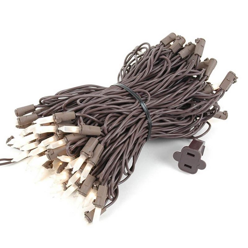 Novelty Lights 100 Light Incandescent Mini Christmas String Lights Brown Wire 50 Feet, 1 of 7