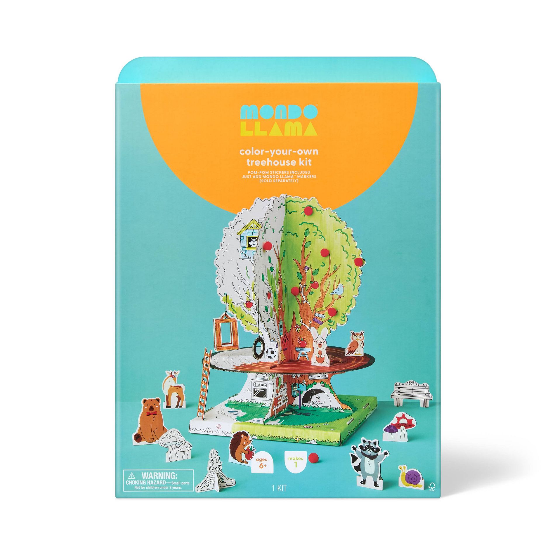 Summer Craft Tabletop Tree House Coloring Activity Kit - Mondo Llama™