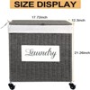 SEVOBAL Laundry Bags and Baskets Laundry Hamper with Lid Laundry Basket Liner Bag Hampers Laundry Clothes Storage Basket, Gray, 17.72"*12.3"*21.26" - 3 of 4