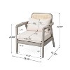 Sapphtopaz Patio Dining Chairs Wood Patio Chairs with Waterproof Thick Cushion, Unique Back Design for Garden, Patio, Lawn - 2 of 4