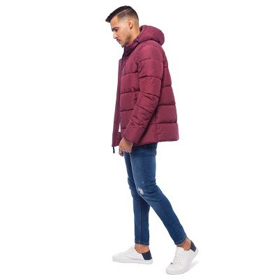 Мужские куртки Rokka&Rolla Men's Heavy Winter Coat Thermal Heat Puffer Jacket-Burgunday, size Small — фото 3
