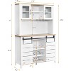 70" Farmhouse Coffee Bar Wine Cabinet with Sliding Barn Doors and Storage, Pantry Cabinet with Wine & Glasses Rack, for Kitchen, Dining Room - 2 of 4