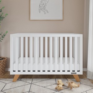 Child Craft SOHO 4-in-1 Convertible Crib, Converts to Day Bed, Toddler Bed and Full Size Bed, 3 Mattress Positions, Baby Safe Finish (White/Natural) - 1 of 4