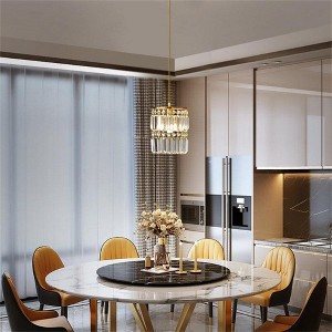 Siljoy 1- Light Gold Crystal Linear Pendant Light - 1 of 4