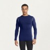Anna-Kaci Active Men's Long Sleeve Crew Neck Compression Athletic Top with Stretch Fabric and Contrast Stitching - 2 of 4