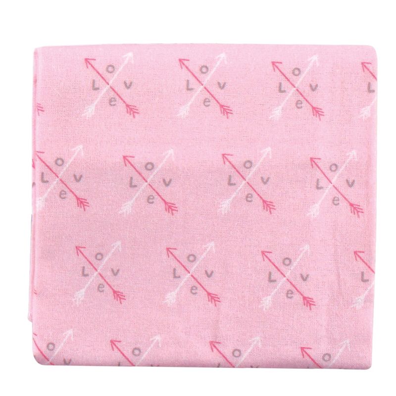 Luvable Friends Baby Girl Cotton Flannel Receiving Blankets, Love 7-Pack, One Size, 2 of 3