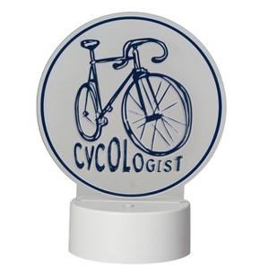 LED Lit Acrylic Sign Cycologist Bicycle Novelty Sculpture Lights White - Room Essentials