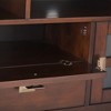 72" Solid Wood TV Media Stand with Handcrafted Finish, Cord Management, and Tempered Glass Doors for Living Room and Bedroom - 2 of 4