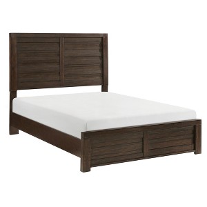 Full Size Wooden Platform Bed with Headboard for Bedroom - 1 of 4