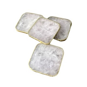 VIP Stone 4 in. Silver Agate Coasters Set of 4 - 1 of 2