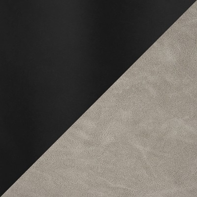 Industrial Black Metal and Grey Faux Leather Accent Chair