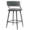 DOMETOUR 26'' PU Bar Stool Counter Height Stool with Black Base and Footrest For Kitchen Island - 2 of 4