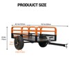 Heavy Duty Tow Behind ATV Trailer, 750 Lbs Steel Dump Cart Garden Carts with Removable Sides, Metal Utility Wagon for Riding Lawn Mower Tractor - 2 of 4