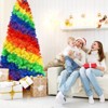 Tangkula 7FT Artificial Hinged Christmas Tree Colorful Rainbow Full Fir Xmas Tree with 1213 Branch Tips - 3 of 4