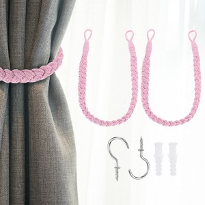 Unique Bargains Cotton Hand-Woven Decorative Metal Hook Curtain Drapes Holdbacks 23.6" - 1 of 4