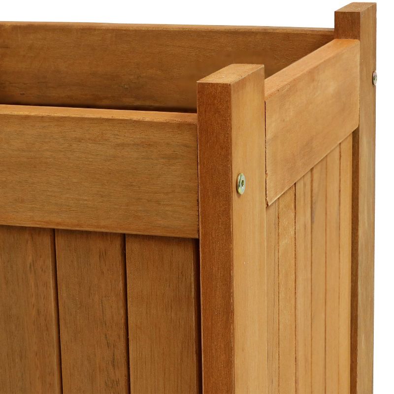 Sunnydaze Outside Meranti Wood Outdoor Planter Box with Teak Oil Finish for Garden, Porch and Patio  - 16" Square, 6 of 12
