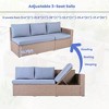 YOOCOZZ 6-Piece Patio Rattan Sectional Set - Adjustable Seating & Storage - 3 of 4