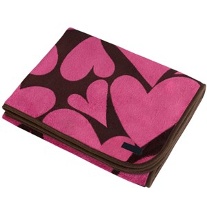 Slickblue Japanese Pink Heart Throw Blanket for Kids, 26x39.8 Inches, Cozy Micro Fleece, Ideal for Sofa, Bed, or Gifts - 1 of 3