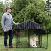 Lucky Dog STAY Series Black Powder Coat Steel Frame Villa Dog Kennel with Waterproof Canopy Roof and Single Gate Door - image 4 of 4