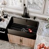 CASAINC 33'' Rectangular Single Bowl Fireclay Farmhouse Apron Kitchen Sink with Pullout Faucet, Matte Black - 3 of 4