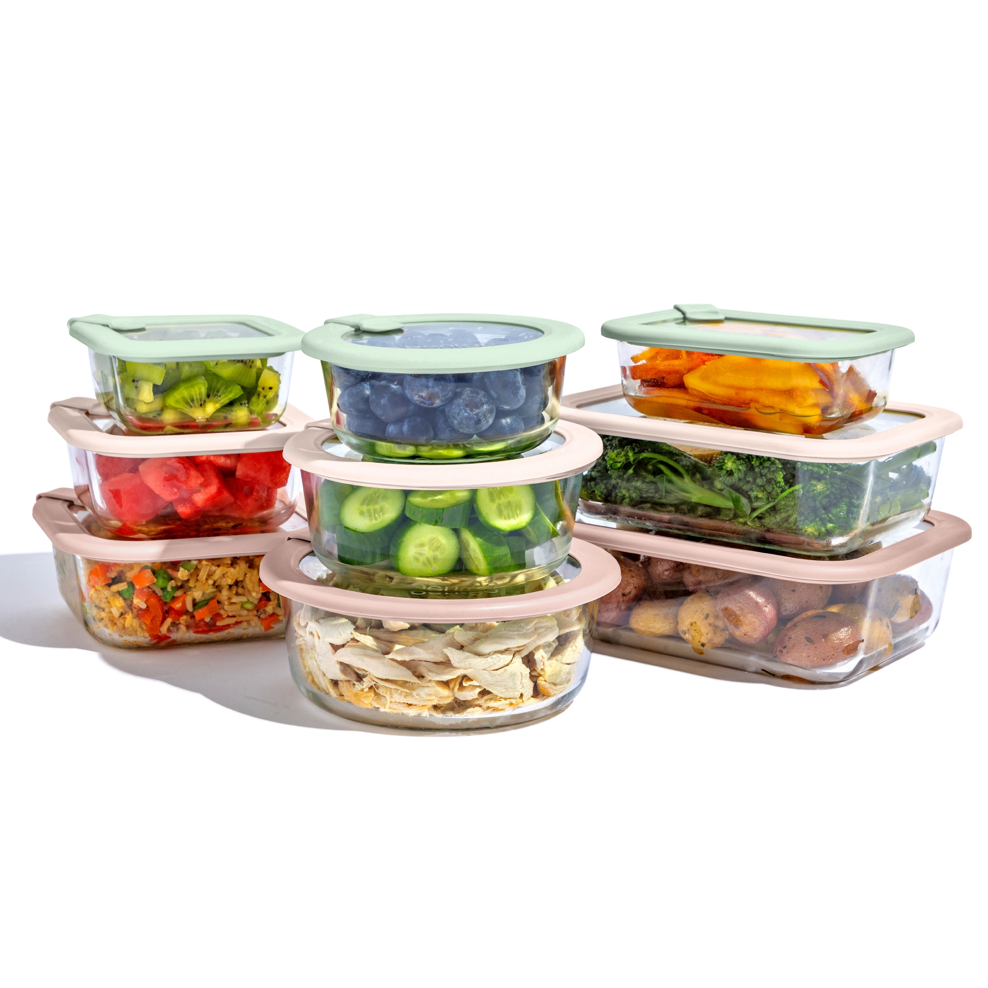 Bentgo 18pc Glass Signature Glass Food Storage Set - Desert Sage