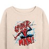 Women's - Marvel - Spider-man Ink Lightweight French Terry Wide Neck Long Sleeve Shirt - 2 of 4