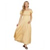 Off the Shoulder Dress Women's Smocked Tiered Maxi Dress Puff Sleeve Ruffle Maternity Maxi Dress Blue S - 2 of 2
