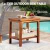 VINGLI 2-Tier Solid Wood Outdoor Side Table, Weather-Resistant Patio End Accent Table Wooden Coffee Table for Garden, Balcony, Porch - 4 of 4