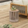VYNXARIA 15"Weather-Resistant Outdoor Coffee Table - Rattan Rope & Acacia Wood for Patio, Balcony & Garden - Stylish Beige & Natural Iron Design - 2 of 4