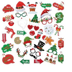 Aoibox 36pcs Christmas Photo Booth Props Set Christmas Party Decorations Selfie Accessories Fun Holiday Favors for Adults Office - 1 of 4