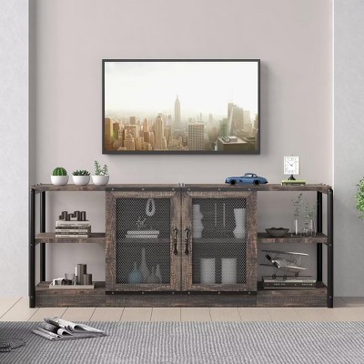 TV Stand for 65+ Inch TV, Industrial Entertainment Center TV Media Console Table, Farmhouse TV Stand with Storage