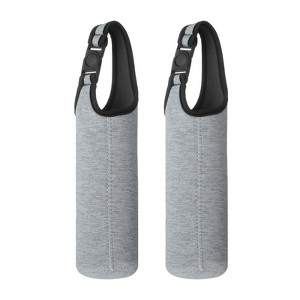 Unique Bargains Elastic Neoprene Commuting Jogging Cycling Insulated Bottle Sleeves with Carrying Handle 2 Pcs - 1 of 4