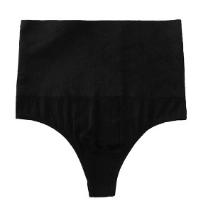Allegra K Women's Tummy Control Comfortable Slimmer High Waist Solid Thongs - 1 of 4