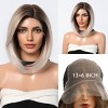 Jessie's Wig 14 Inch Straight Bob Wig Synthetic Hair 13x6 Lace Wigs Ombre Grey Color With Dark Roots 1 Pc/Pack - 4 of 4