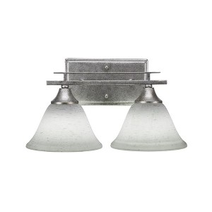 Toltec Lighting Uptowne 2 - Light Vanity in  Aged Silver with 7" White Muslin Shade - 1 of 1
