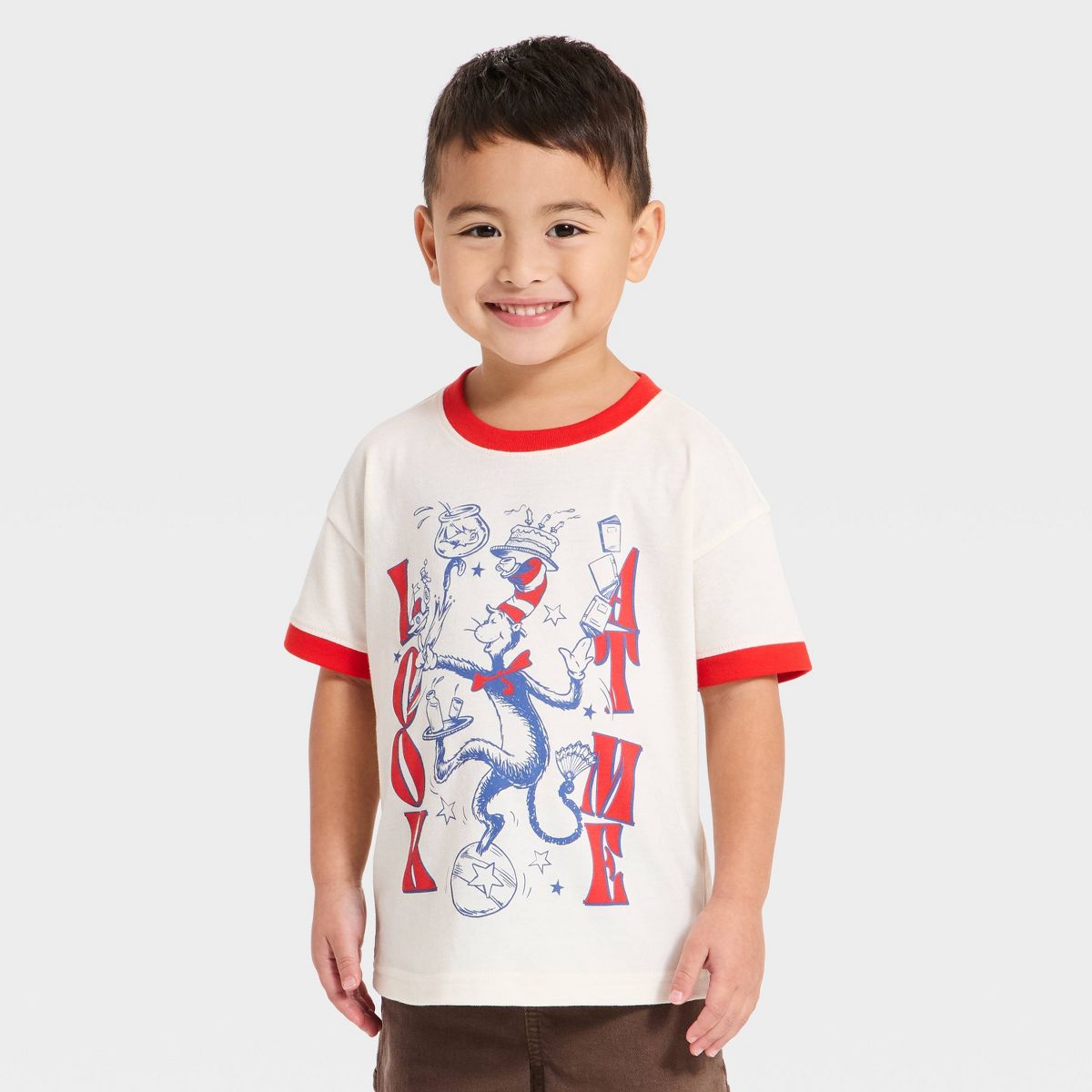 Toddler Boys' Dr. Seuss "Look at Me" Ringer T-Shirt - Ivory