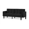 75" Velvet Convertible Folding Futon Sofa Bed with 6-Position Adjustable Backrest - 3 of 4