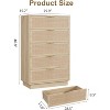 5 Drawer Rattan Dresser for Bedroom, Integrated Cabinet Body & Legs Design, Wooden Chest of Drawers for Hallways, Entryways and Closet, Easy Assembly - 2 of 4