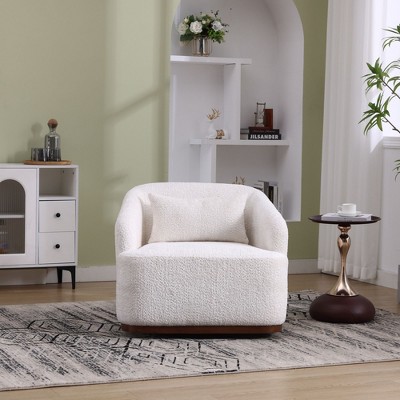 Revolve in Comfort: Plush 360° Swivel Chair for Lounging and Living