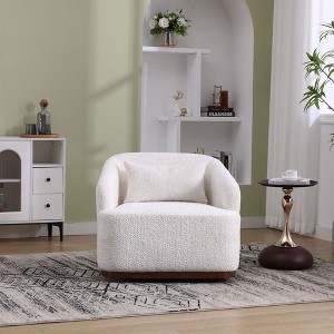 Circular Swivel Seat, Plush Accent Sofa for the Lounge, Full 360° Rotating Barrel Chair - 1 of 4