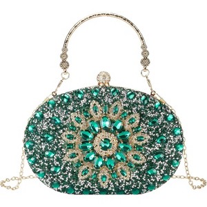 Rhinestone Evening Clutch Purses Evening Weddings,Party Purses Crystal Diamond Glitter Sparkly Handbag - 1 of 4