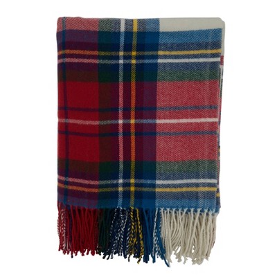 50x60 Casual Plaid Design Throw Blanket - Saro Lifestyle: Acrylic, Knitted, Lightweight Fabric, Machine Washable