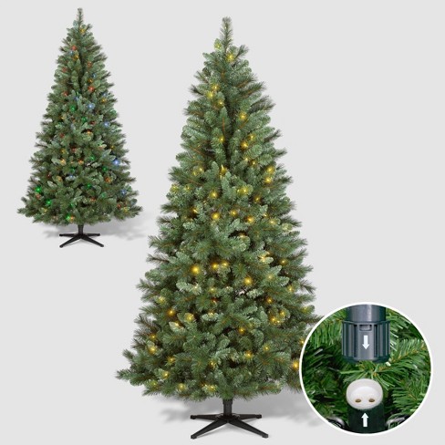 Philips 7Ft Pre-Lit Artificial Christmas Tree Douglas Fir Autoconnect Bi-Color Led Lights : Target